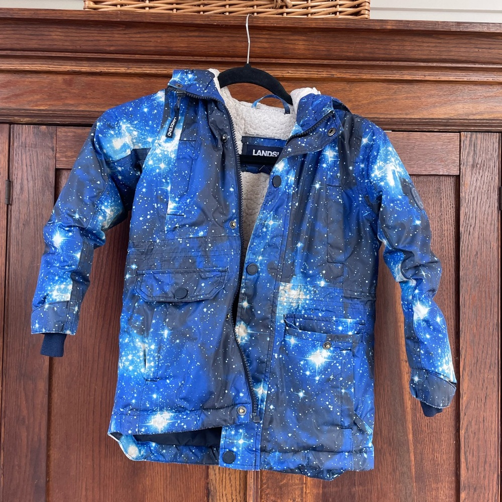 Lands End kids size 8 Expedition Waterproof Winter Down Jacket